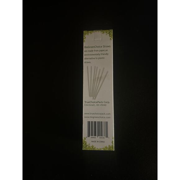 New 8 Packs 400 Total BioGreenChoice Paper Straws 7.75" x 0.23" White - Picture 8 of 11